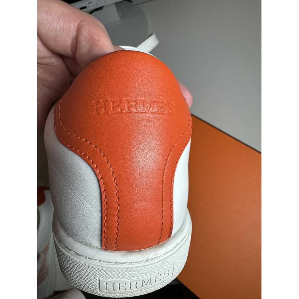 Hermès Avantage leather low trainers - image 4