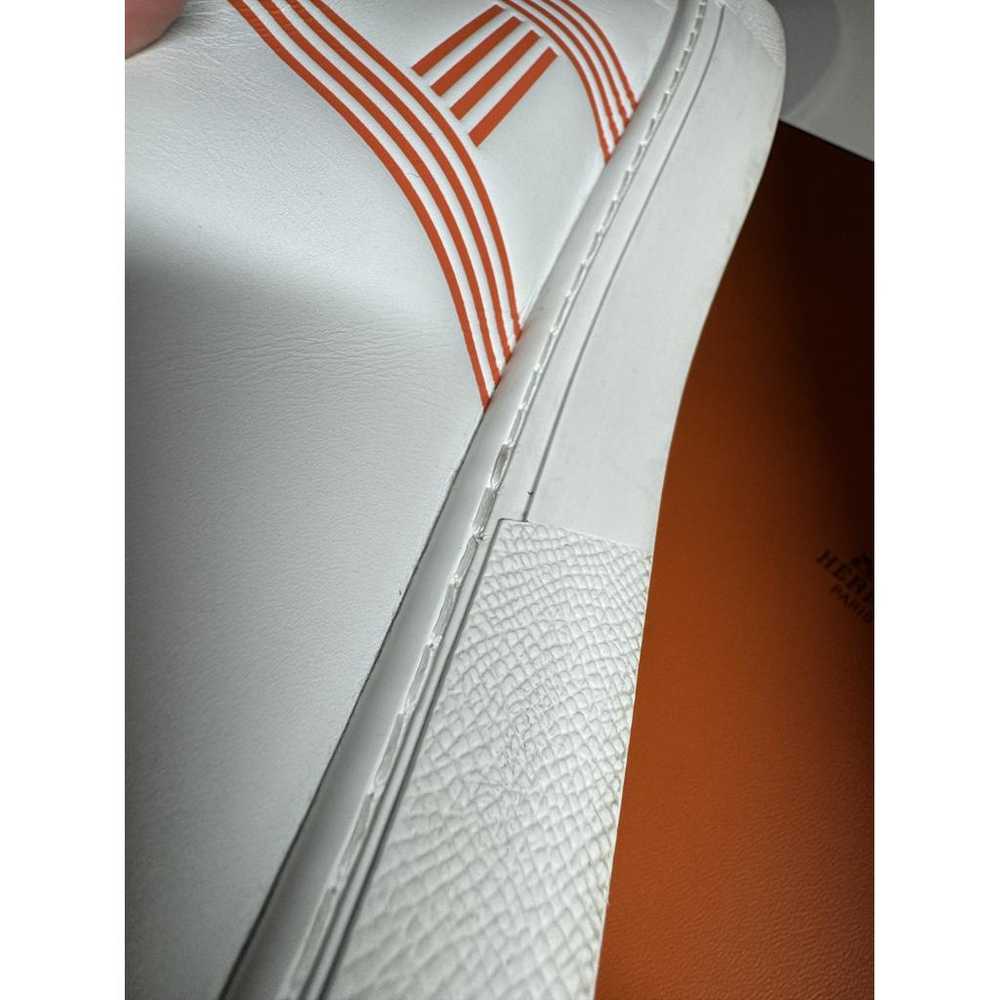 Hermès Avantage leather low trainers - image 8