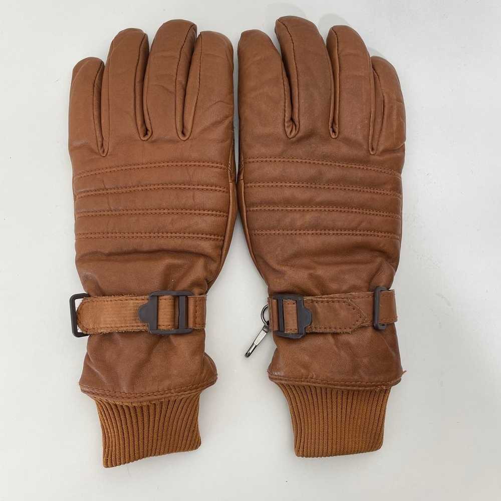 Vintage CABELA'S Leather Gortex Gloves Brown Mens… - image 1
