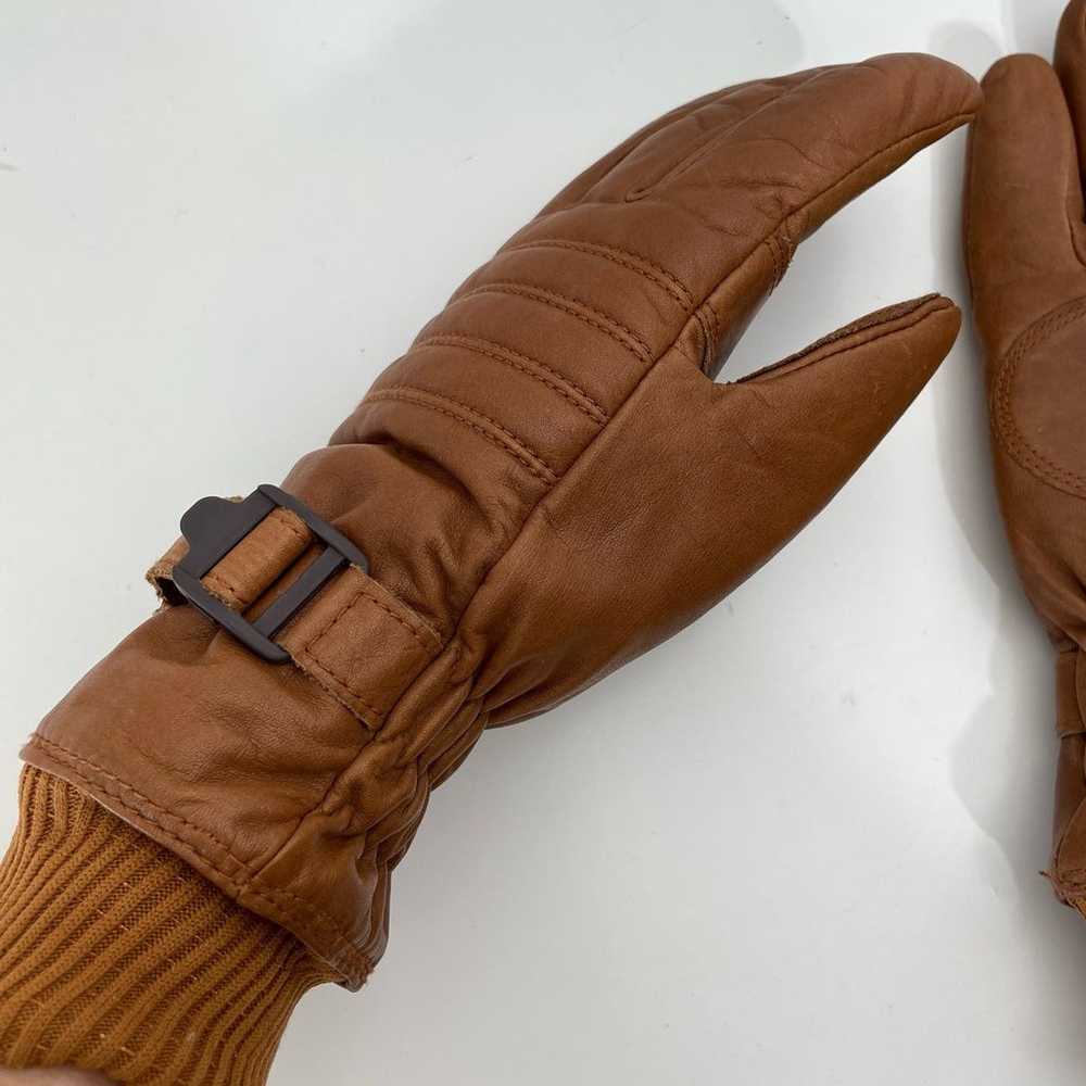 Vintage CABELA'S Leather Gortex Gloves Brown Mens… - image 3