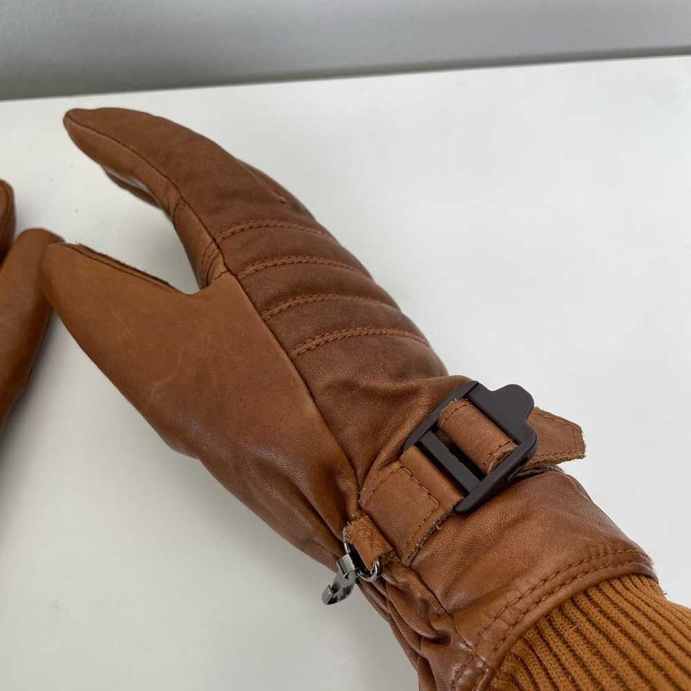 Vintage CABELA'S Leather Gortex Gloves Brown Mens… - image 4