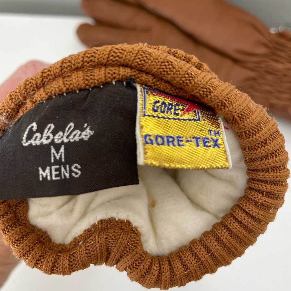 Vintage CABELA'S Leather Gortex Gloves Brown Mens… - image 6