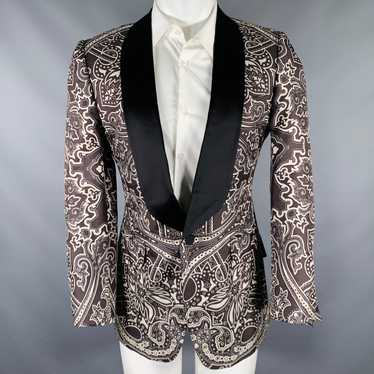 Gucci Black Grey Graphic Silk Tuxedo Sport Coat