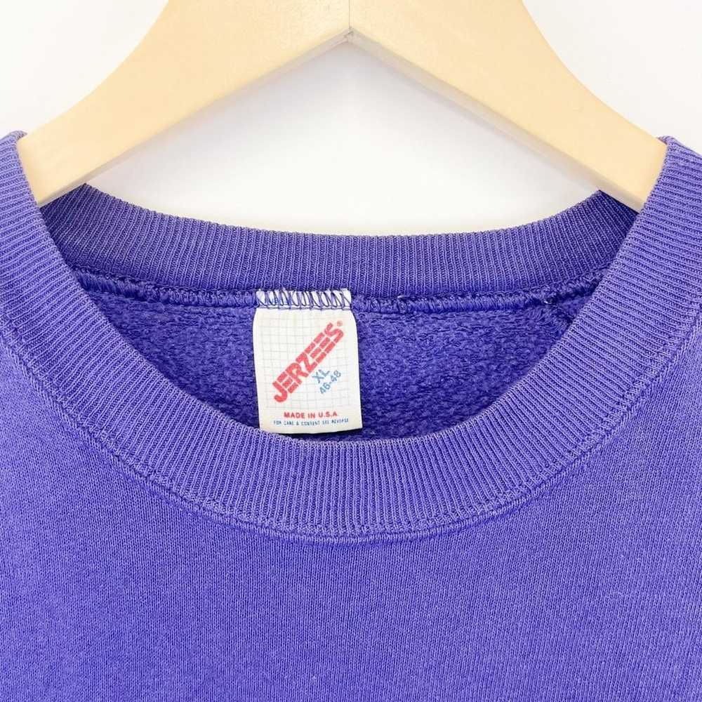 Vintage 90s Blank Purple Jerzees Sweatshirt Mens … - image 3