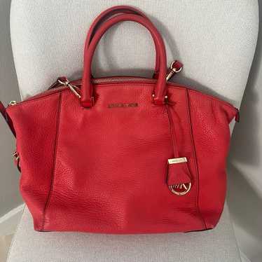 Michael Kors Coral Genuine Leather Zip-up Bag