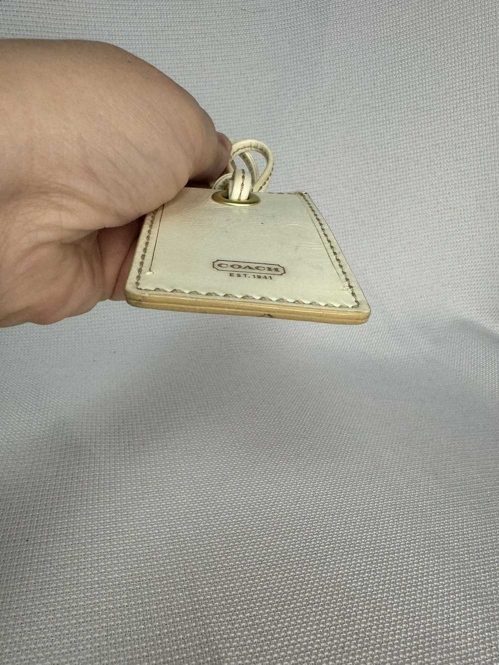 Coach Coach Ivory Patent Leather Bag Charm Hang T… - image 3