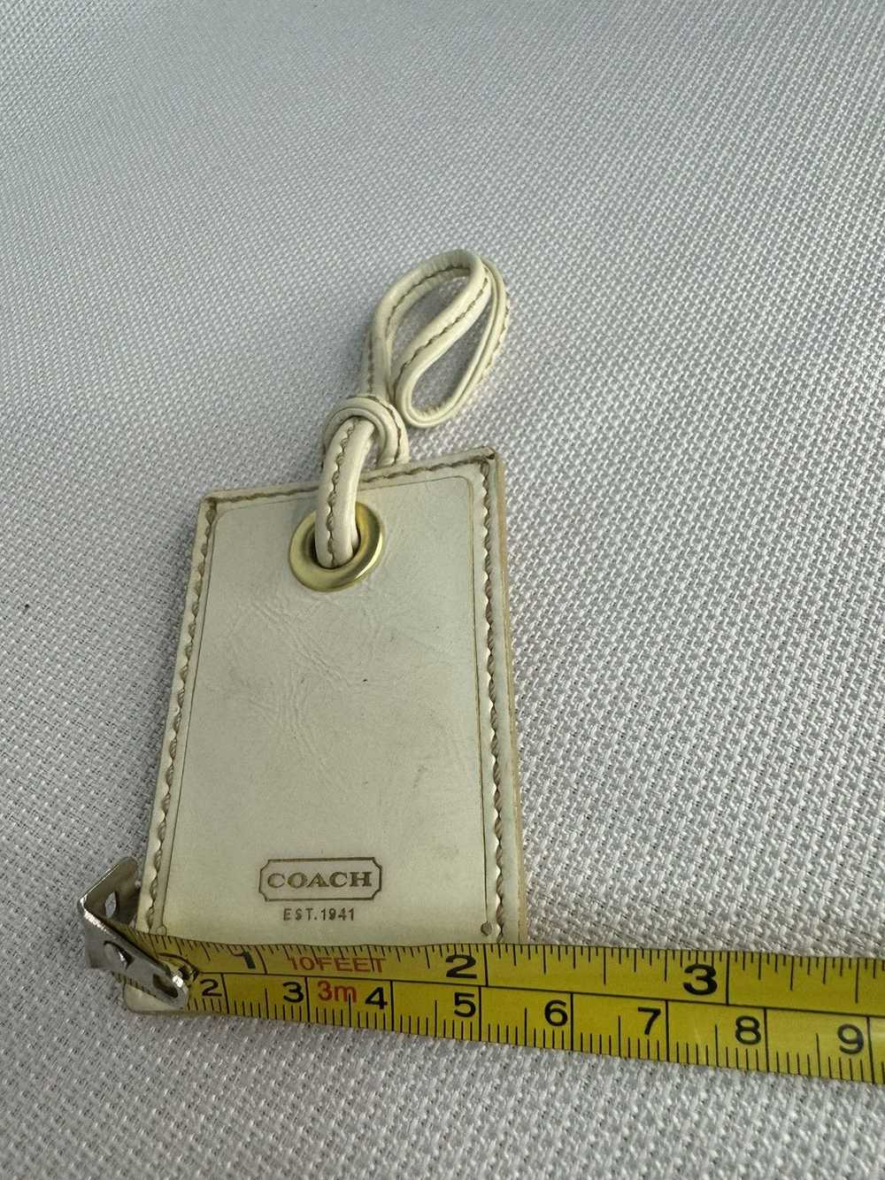 Coach Coach Ivory Patent Leather Bag Charm Hang T… - image 6