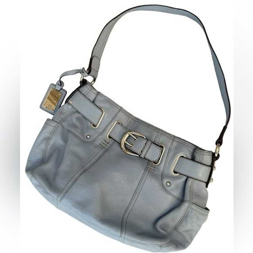 Tignanello baby blue pebbled leather shoulder bag… - image 8