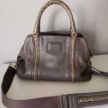 Marc Jacobs Q Snake Satchel Leather Faded Aluminum