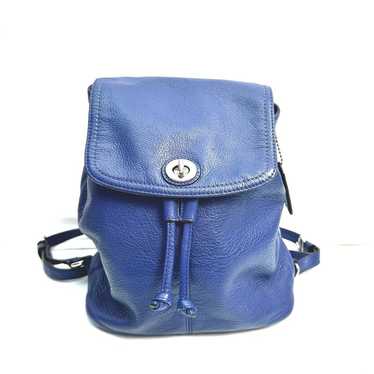 Coach Navy Blue Park Pebbled Leather Backpack Purs