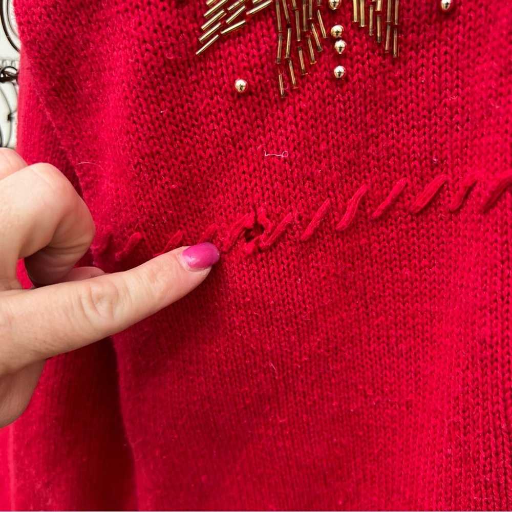 Vintage oversize VOLUP knit red holiday sweater b… - image 4