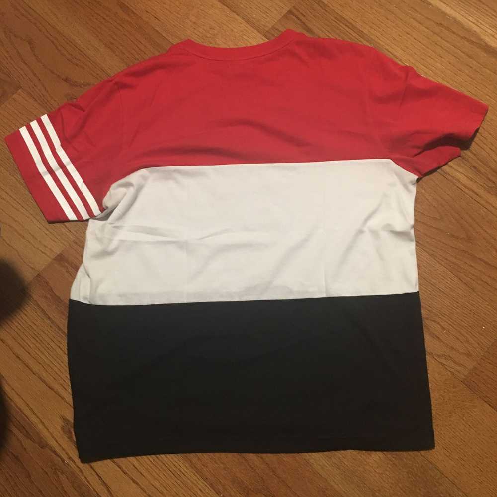 Adidas Color Block w/ Striped Shoulder Tee - image 2