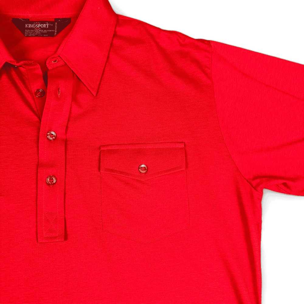 Vintage Vintage Kingsport Polo Shirt Red Raglan P… - image 2