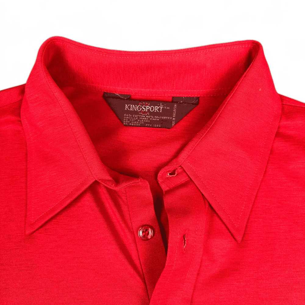 Vintage Vintage Kingsport Polo Shirt Red Raglan P… - image 3