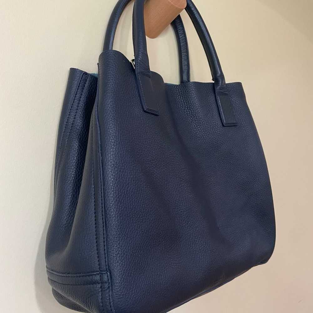 Shinola Detroit Blue Leather Tote Bag - image 3