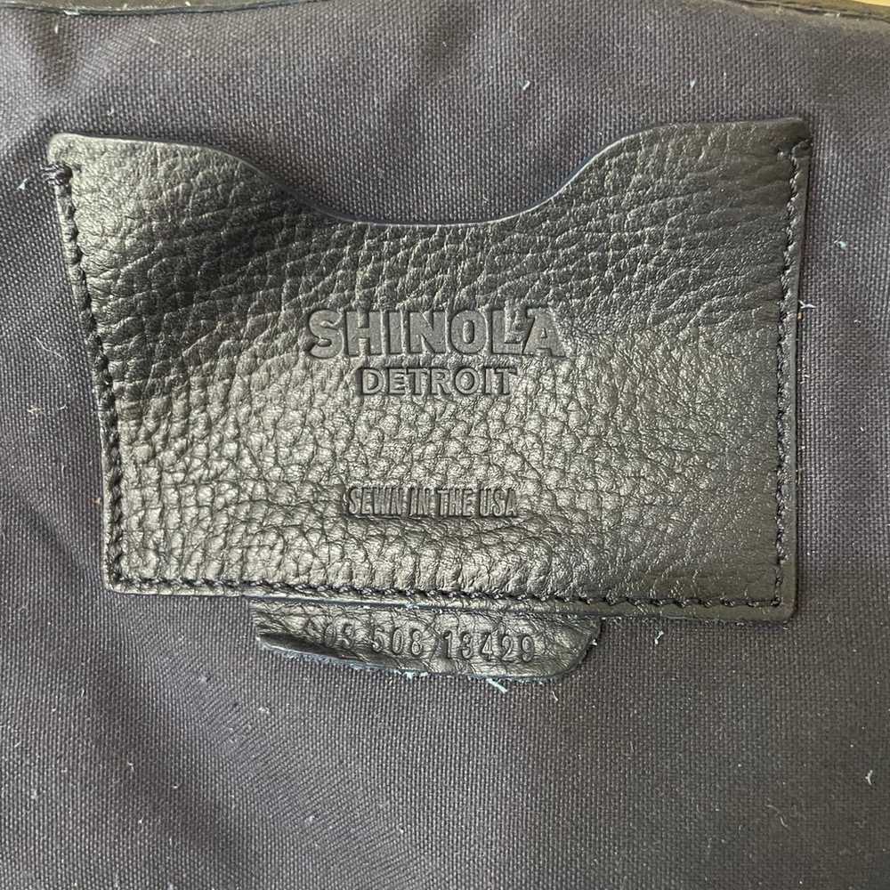 Shinola Detroit Blue Leather Tote Bag - image 6