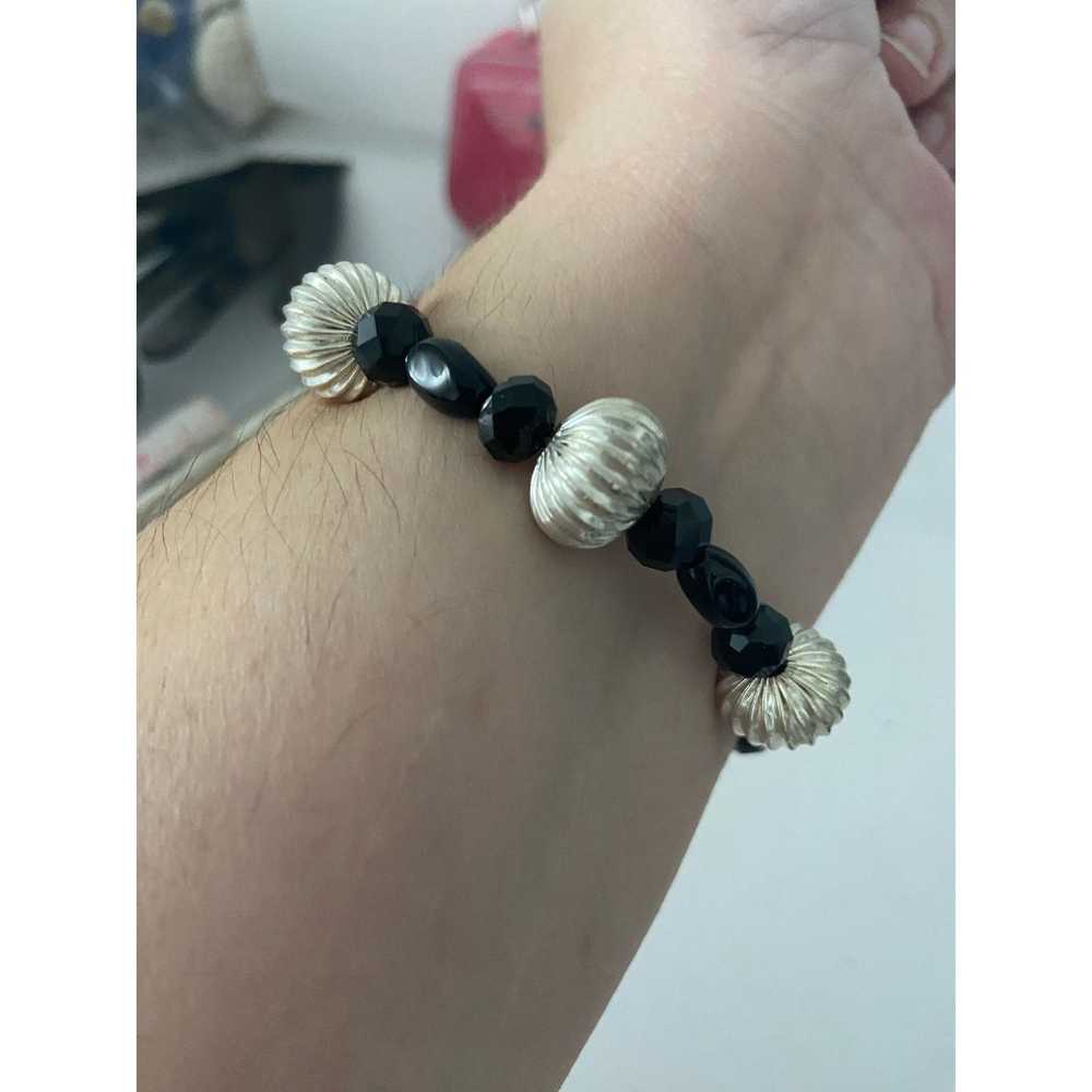Generic Black and silver bead bracelet - image 2