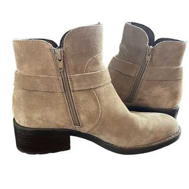 Born Tori Taupe Suede Ankle Booties Womens Size 9