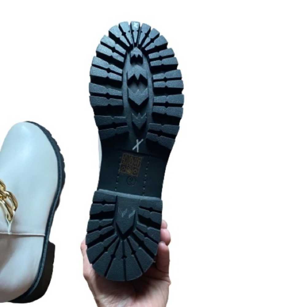 Nicole Miller White Platform Ankle Boots Faux Lea… - image 4
