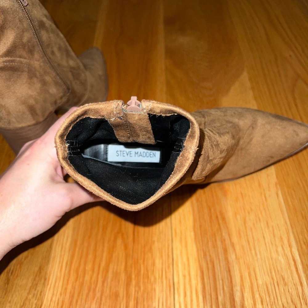 NWOT Steve Madden Ankle Boots Chestnut Brown sued… - image 5