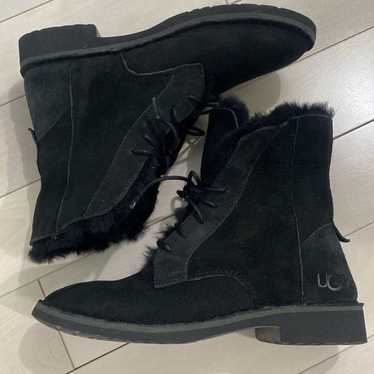 UGG Women's Classic Quincy Combat Suede Boots Blac