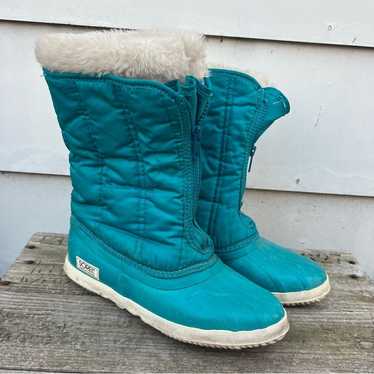 Vintage 90s Sorel Teal Zip Front Insulated Winter 