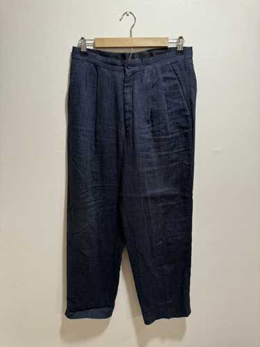 Issey Miyake 80s Issey Miyake Navy Linen Pants