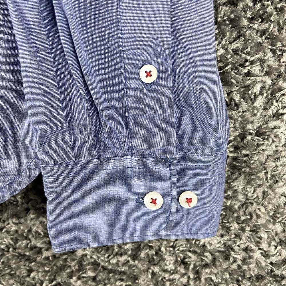 Vintage Denim & Flower Men’s M Blue Button Up Lon… - image 3
