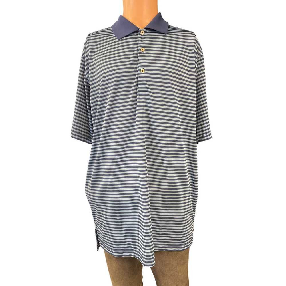 Other Peter Millar Men's Blue Striped Short Sleev… - image 1