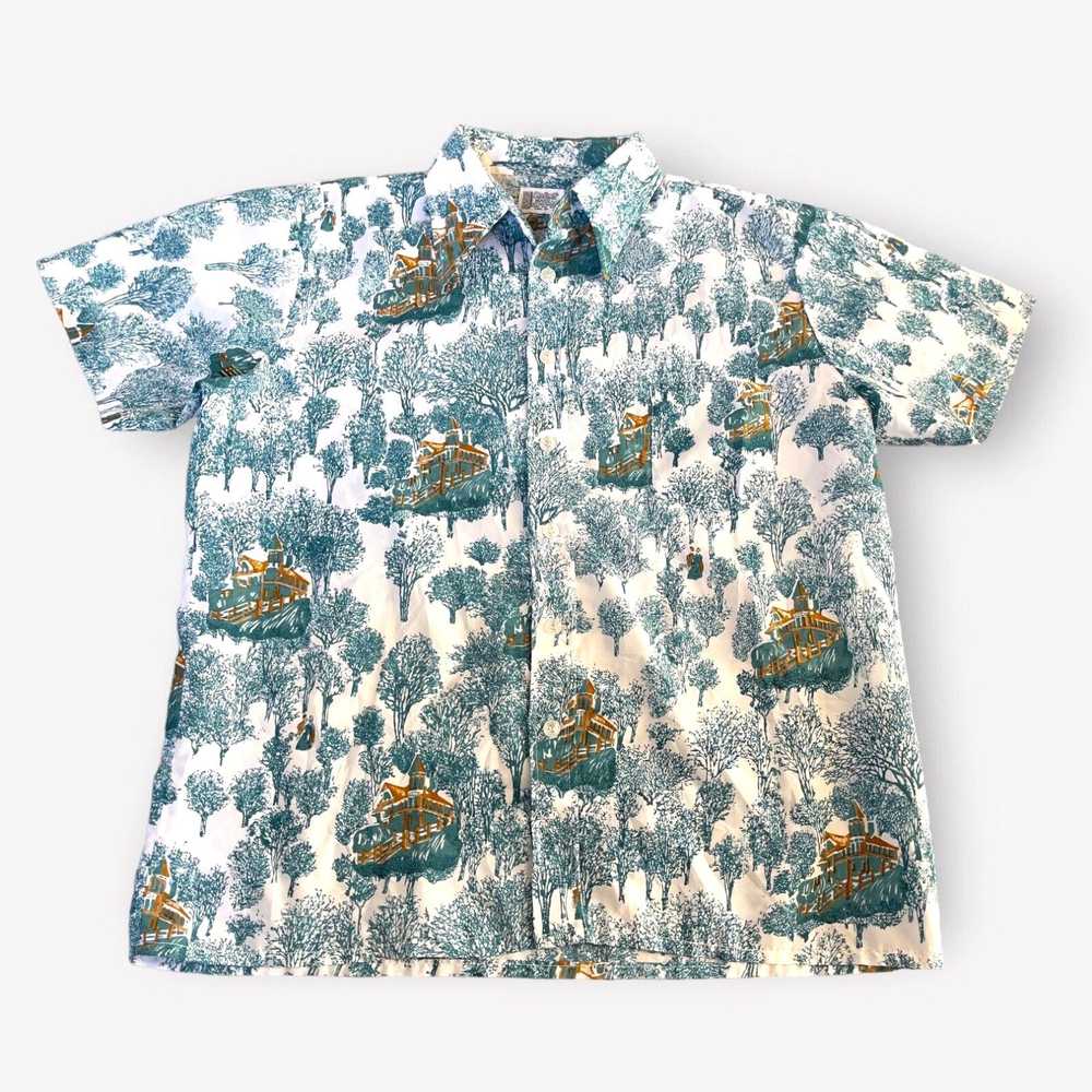 Vintage 70s XL Hawaiian Disco Shirt CARRIAGE HOUS… - image 1