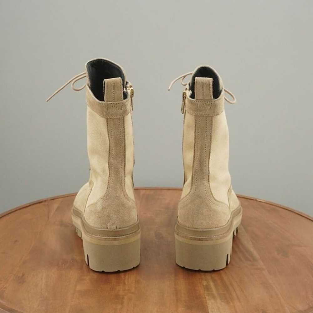 Allsaints Womens Beth Military Boots Beige Canvas… - image 7