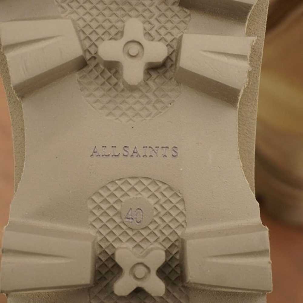 Allsaints Womens Beth Military Boots Beige Canvas… - image 9