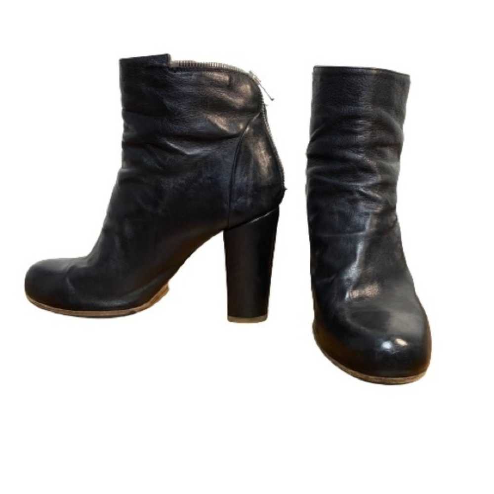 Officine Creative Black Moto Boots Distressed Lea… - image 4