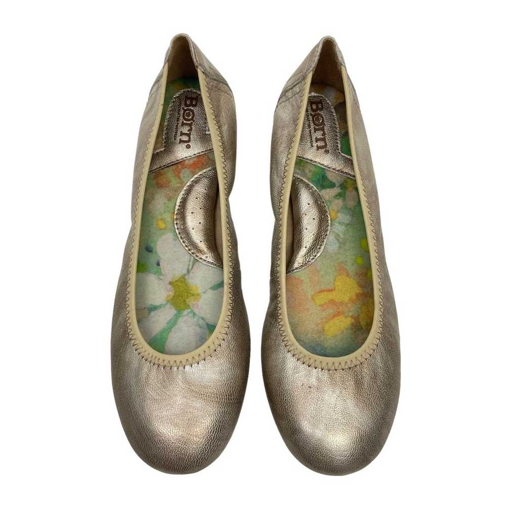 Born NWOB Julianne Gold Metallic Ballet Flats - image 2