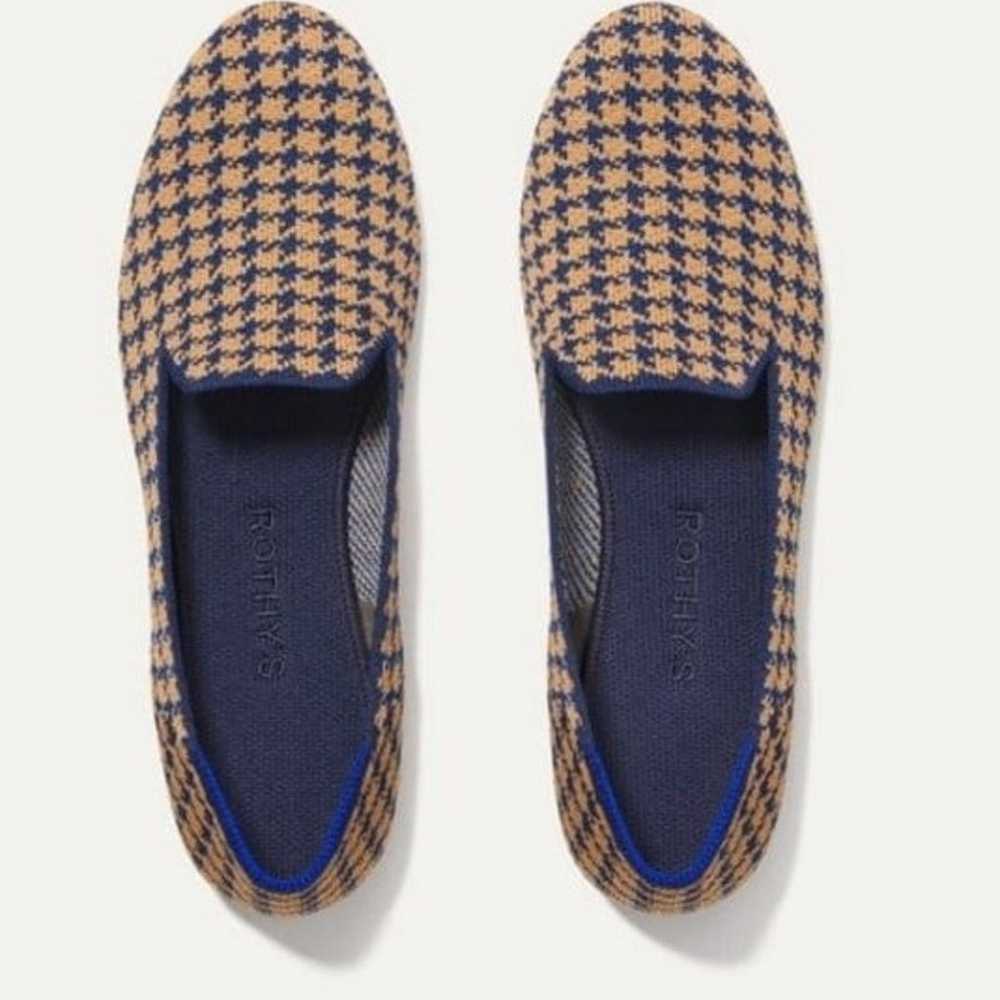 Rothy's Sapphire and Camel Houndstooth Loafer Sho… - image 1