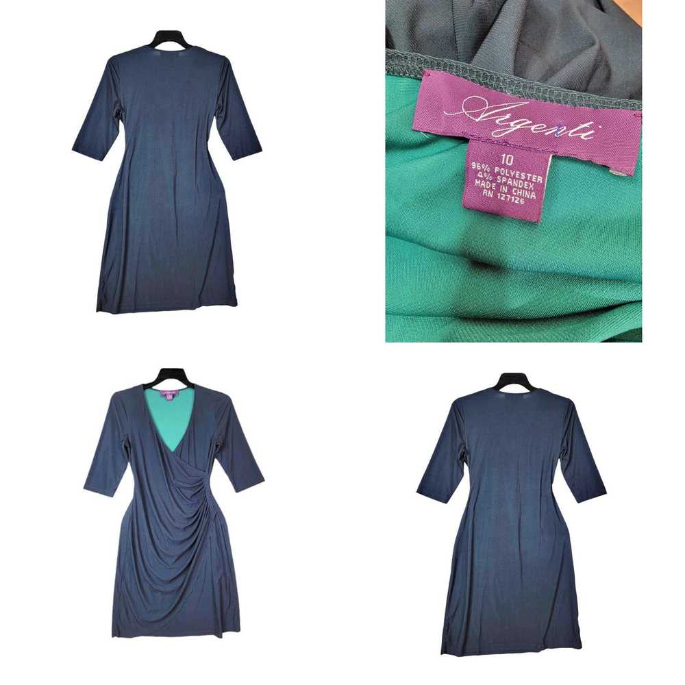 Vintage Argenti Turquoise Dress Size 10 Women 3/4… - image 4