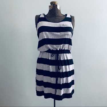 Olive & Oak gray and black striped dress