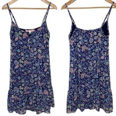 Grayson Floral Spaghetti Strap Mini Dress Navy Blu