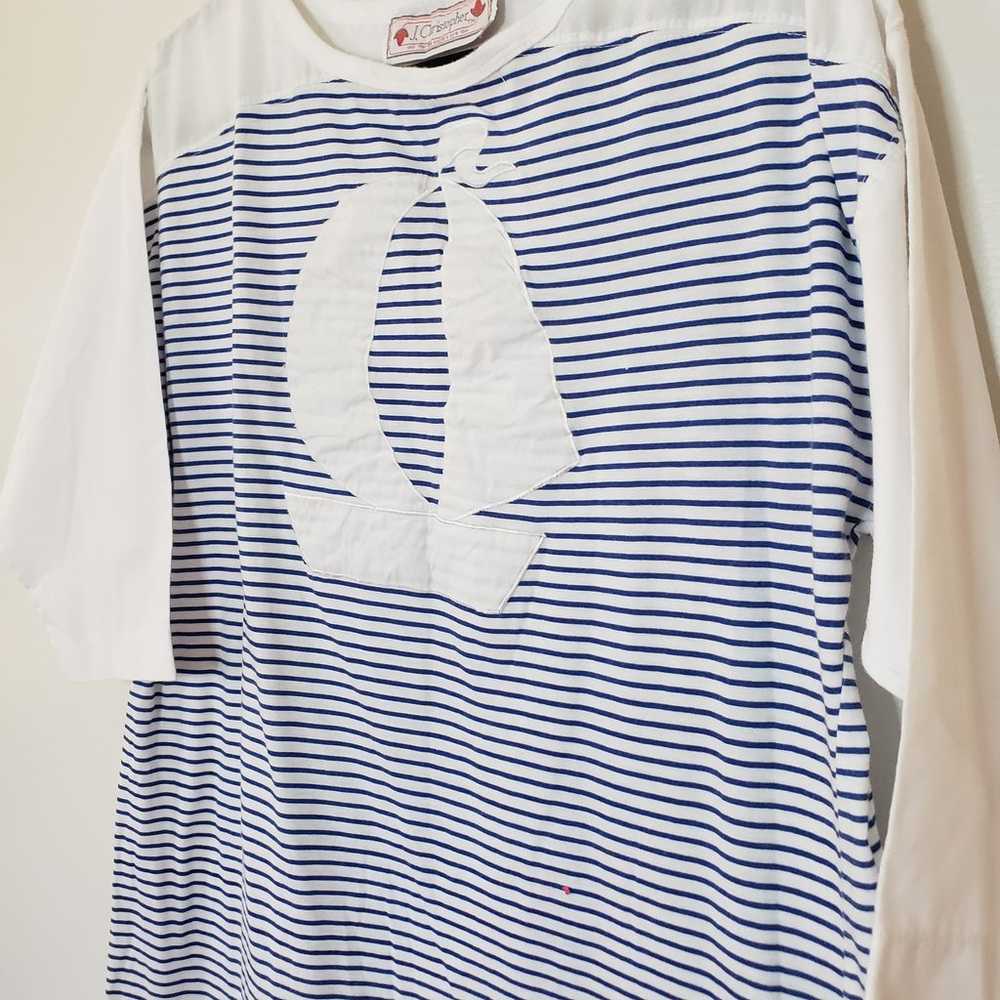 Vintage Cotton Boat Neck Long Sleeve Mini Dress N… - image 6