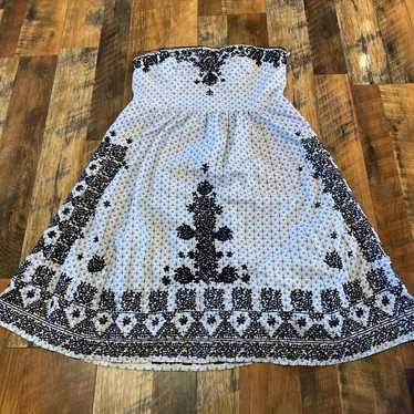 moulinette soeurs embroidered strapless dress