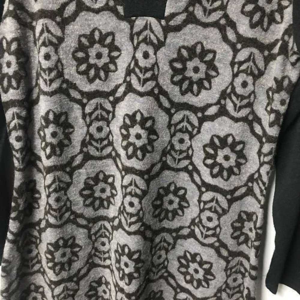 aryeh black and gray scandinavian print dress siz… - image 2
