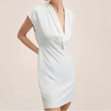 Mango White Wrap Dress