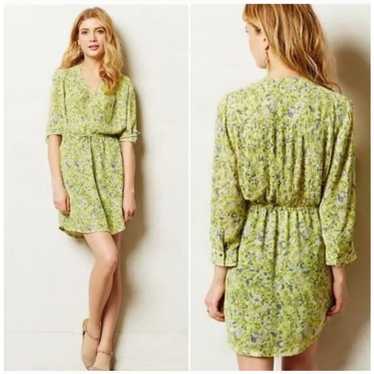 Maeve Anthropologie Yellow Floral Galen Dress