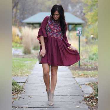 Anthropologie Umgee Boho Bell Sleeve eEmbroidered 