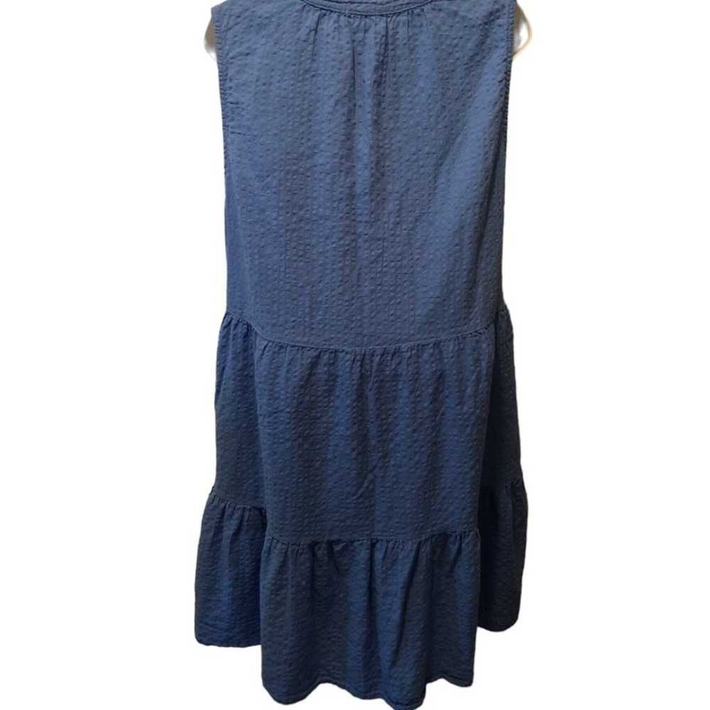Dylan Reese Dress Sz. M 8/10 Blue Crinkle Cotton … - image 5
