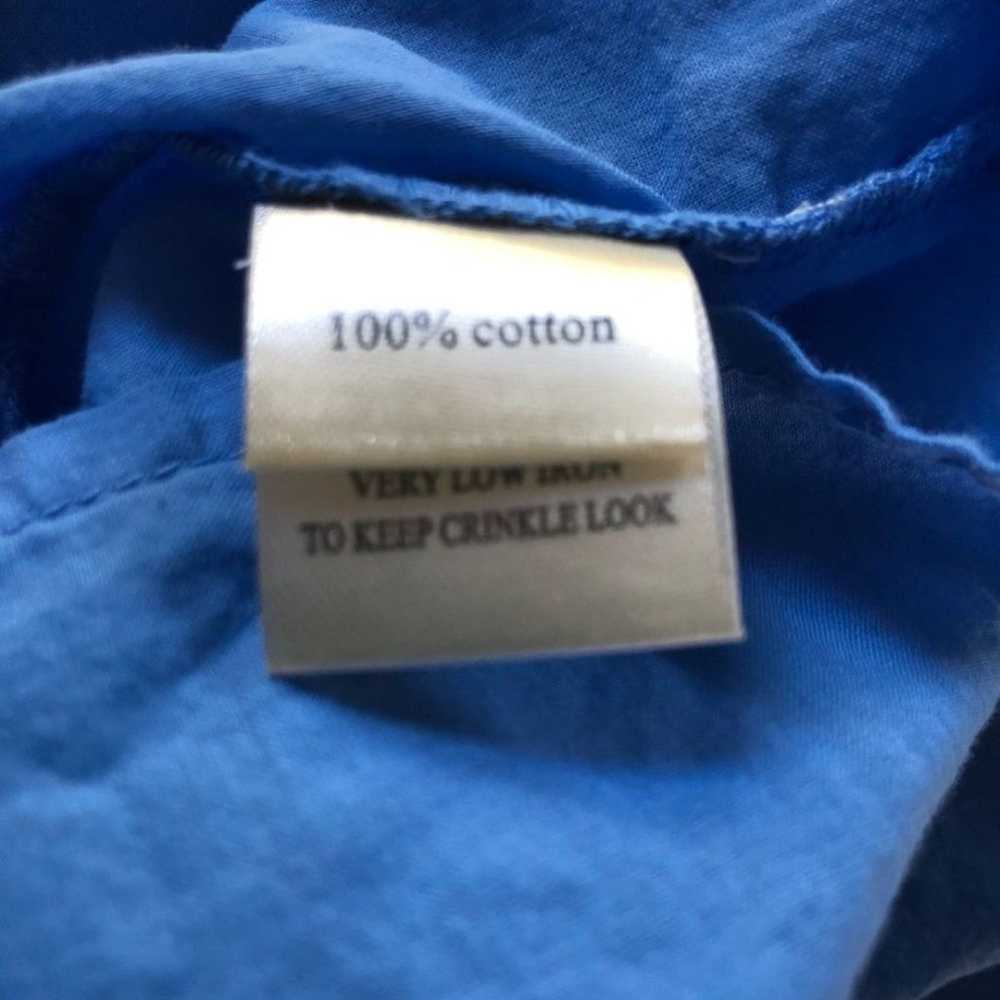 Dylan Reese Dress Sz. M 8/10 Blue Crinkle Cotton … - image 6