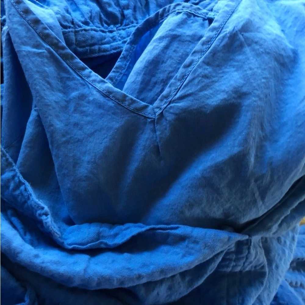 Dylan Reese Dress Sz. M 8/10 Blue Crinkle Cotton … - image 7