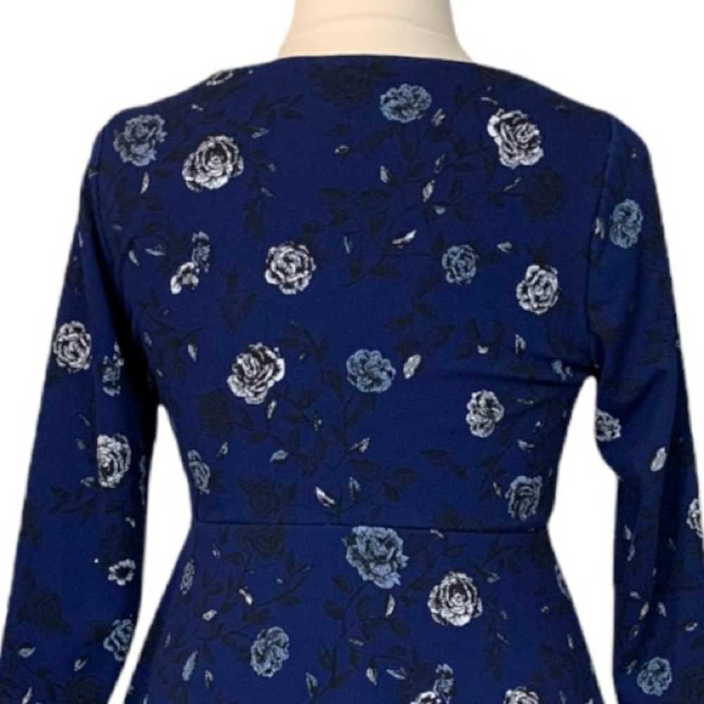 Torrid Women's Dress Scoop Neck Midi Blue Black F… - image 10