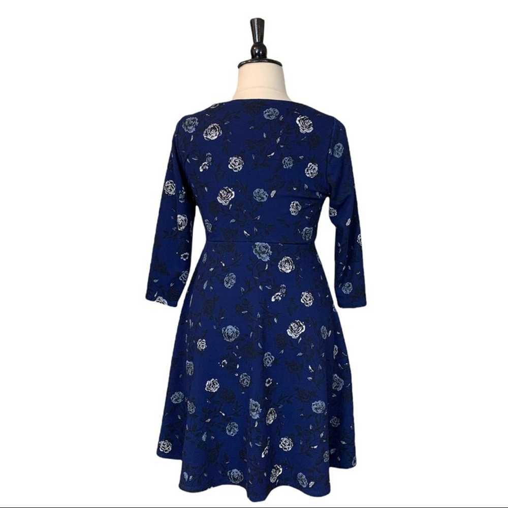 Torrid Women's Dress Scoop Neck Midi Blue Black F… - image 6