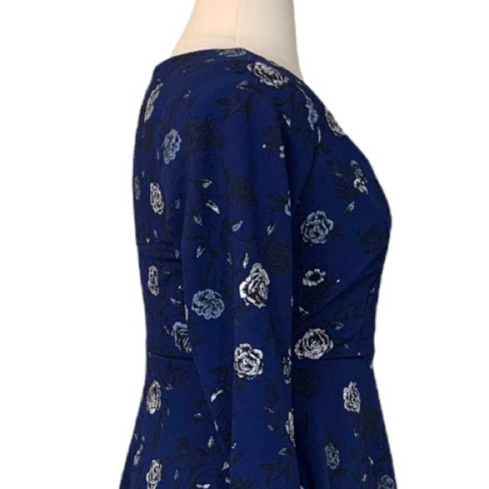 Torrid Women's Dress Scoop Neck Midi Blue Black F… - image 9